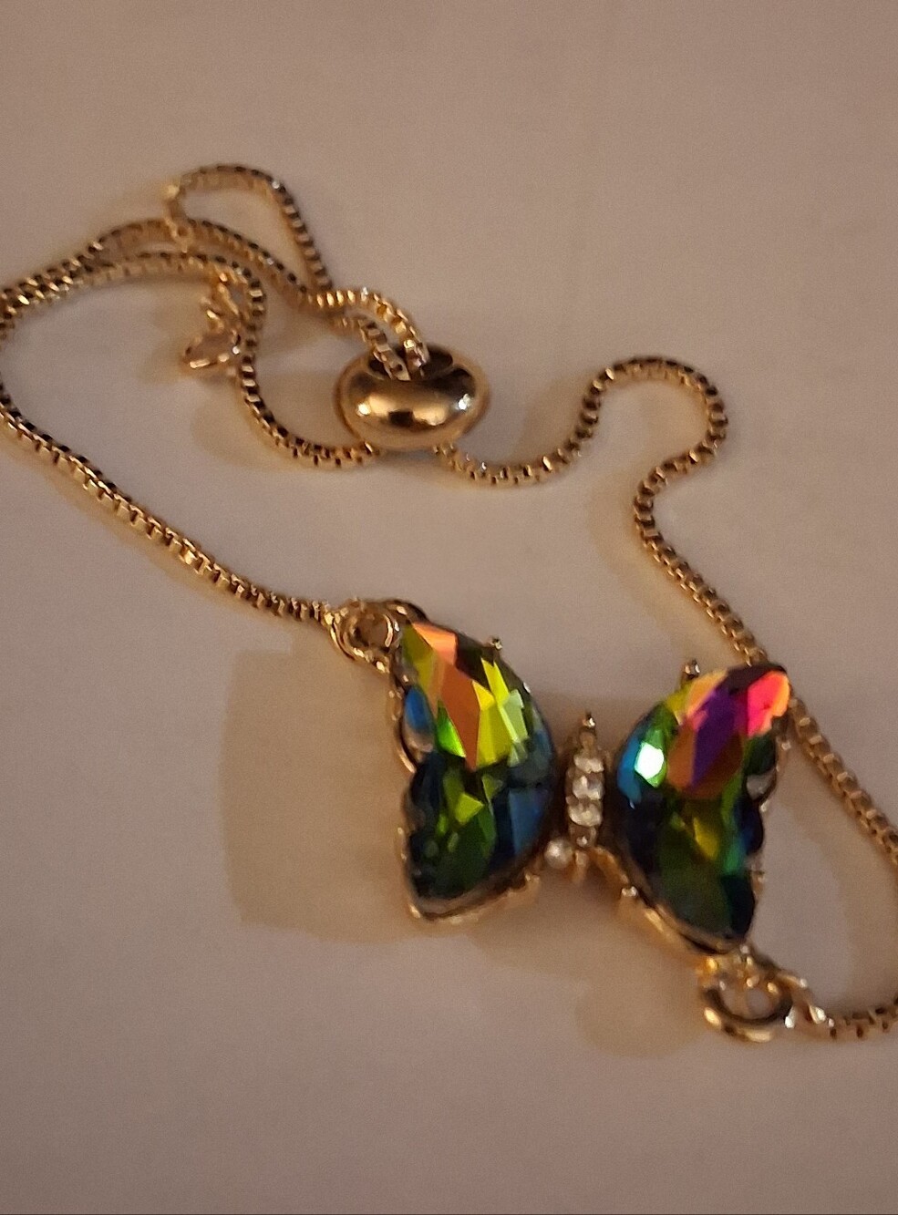 Butterfly Bracelet/Anklent Rainbow Mystic Topaz Wings Gold/Sterling OFFER WELCOM
